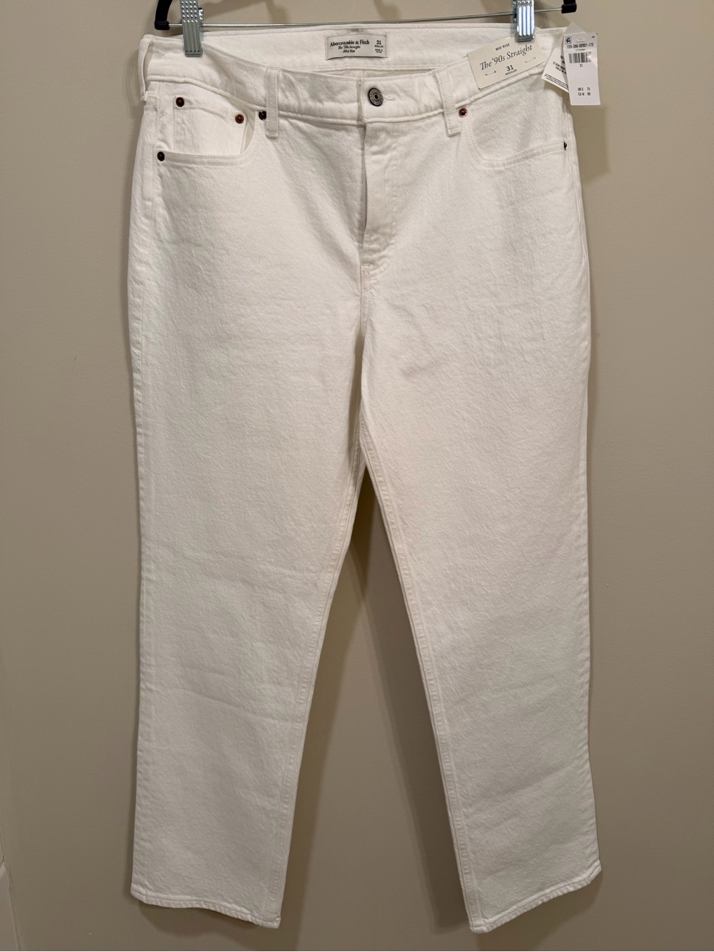 Abercrombie & Fitch White Straight Leg Jeans